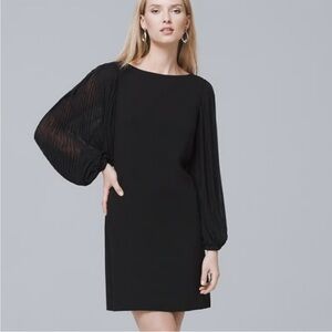 Black sheath dress w/ sheer sleeves